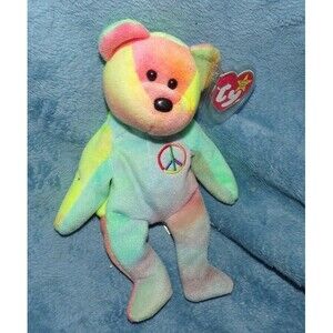 Ty Beanie Babies Peace The Bear tie dye  with tag  1996